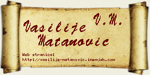 Vasilije Matanović vizit kartica